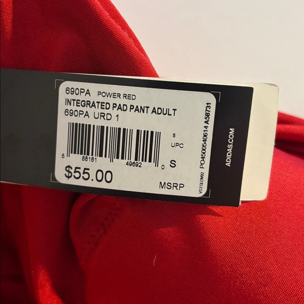 Adidas INTEGRATED PAD PANT ADULT SMALL POWER RED FOOTBALL PADDED PANT SMALL NWT